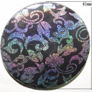 Painted Spray-paint Hardening Acrylic Beads, Flat Round 41mm Sold by Bag