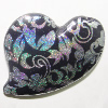 Painted Spray-paint Acrylic Beads, Heart 44x38mm Sold by Bag