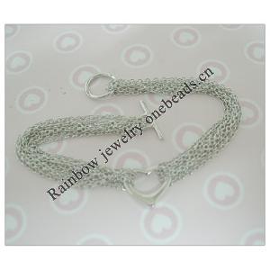 Sterling Silver European style Bracelets, Length:7.09inch, Sold by PC