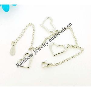 Sterling Silver European style Bracelets, Length:7.09inch, Sold by PC