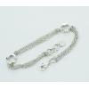 Sterling Silver European style Bracelets, Length:7.09inch, Sold by PC