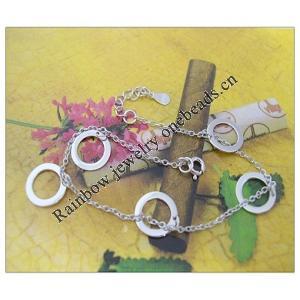 Sterling Silver European style Bracelets, Length:7.5inch, Sold by PC