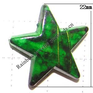Painted Spray-paint Acrylic Beads, Star 22mm, Sold by Bag
