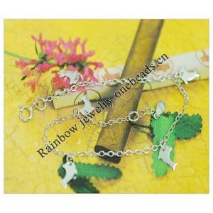 Sterling Silver European style Bracelets, Length:7.5inch, Sold by PC