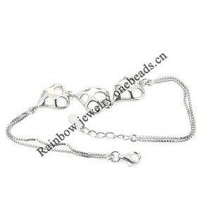 Sterling Silver European style Bracelets, Length:6.7inch, Sold by PC