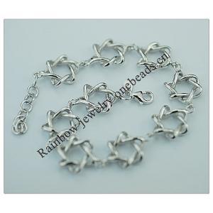 Sterling Silver European style Bracelets, Length:7.5inch, Sold by PC