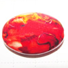 Painted Spray-paint Acrylic Beads, Flat Oval 27x20mm, Sold by Bag