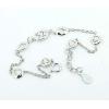 Sterling Silver European style Bracelets, with Zircon, Length:7.1 Inch, Sold by PC