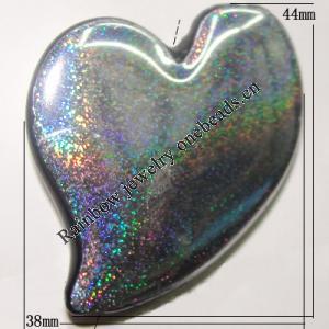 Handmade Coloured Acrylic Beads, Heart 44x38mm Sold by Bag 