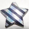 Colorful & Silver Stripe Acrylic Beads, Star 30mm Sold by Bag