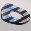 Colorful & Silver Stripe Acrylic Connector, 31x19mm Sold by Bag