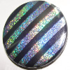 Colorful & Silver Stripe Acrylic Beads, Flat Round 32mm Sold by Bag