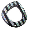 Colorful & Silver Stripe Acrylic Connector, 35mm Sold by Bag