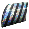 Colorful & Silver Stripe Acrylic Beads, Diamond 46x30mm Sold by Bag