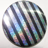 Colorful & Silver Stripe Acrylic Beads, Flat Round 49mm Sold by Bag