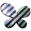 Colorful & Silver Stripe Acrylic Beads, Butterfly 46x33mm Sold by Bag
