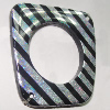 Colorful & Silver Stripe Acrylic Connector, 57mm Sold by Bag
