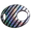 Colorful & Silver Stripe Acrylic Connector, 58x44mm Sold by Bag