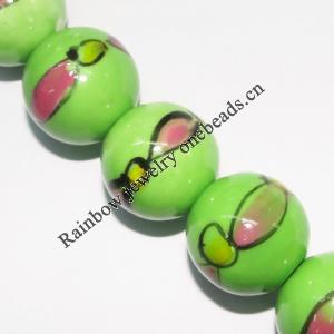 Ceramics Jewelry Beads, Round 14mm Hole:2mm, Sold by Bag