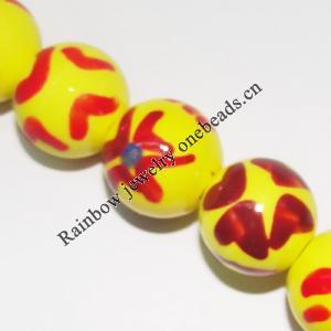 Ceramics Jewelry Beads, Round 14mm Hole:2mm, Sold by Bag