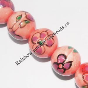 Ceramics Jewelry Beads, Round 14mm Hole:2mm, Sold by Bag