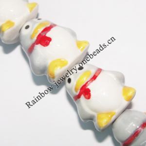 Ceramics Jewelry Beads, Penguin 17x15mm, Sold by Bag