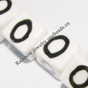 Ceramics Jewelry Beads, Cube 10x9mm, Sold by Bag