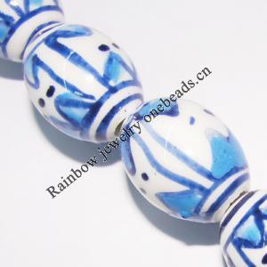 Ceramics Jewelry Beads, Oval 15x11mm, Sold by Bag