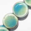Ceramics Jewelry Beads, Flat Round 13mm, Sold by Bag