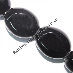 Ceramics Jewelry Beads, Flat Oval 16x13mm, Sold by Bag
