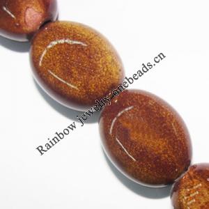 Ceramics Jewelry Beads, Flat Oval 16x13mm, Sold by Bag