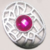 Plastic( ABS) Pendant with Acrylic Zircon, 45x35mm  Sold by Bag