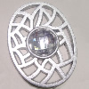 Plastic( ABS) Pendant with Acrylic Zircon, 45x35mm  Sold by Bag