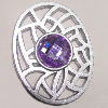 Plastic( ABS) Pendant with Acrylic Zircon, 45x35mm  Sold by Bag