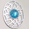 Plastic( ABS) Pendant with Acrylic Zircon, 45x35mm  Sold by Bag