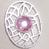 Plastic( ABS) Pendant with Acrylic Zircon, 45x35mm  Sold by Bag