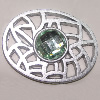 Plastic( ABS) Pendant with Acrylic Zircon, 45x35mm  Sold by Bag