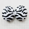 Painted Spray-paint Acrylic Beads, Flat Oval 19x23mm, Sold by Bag 
