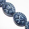 Ceramics Jewelry Beads, Flat Oval 25x21mm, Sold by Bag