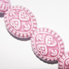 Ceramics Jewelry Beads, Flat Oval 25x21mm, Sold by Bag