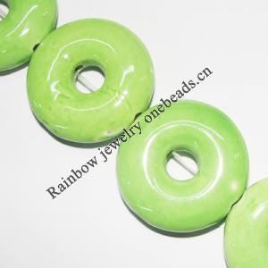 Ceramics Jewelry Beads, Donut O:28mm I:7mm, Sold by Bag