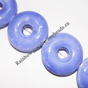 Ceramics Jewelry Beads, Donut O:28mm I:6mm, Sold by Bag