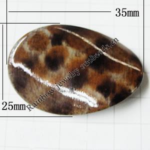 Imitate Animal skins Acrylic Beads, Painted Spray-paint, Twist Flat Oval 35x25mm, Sold by Bag 