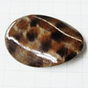 Imitate Animal skins Acrylic Beads, Painted Spray-paint, Twist Flat Oval 35x25mm, Sold by Bag 
