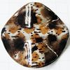 Imitate Animal skins Acrylic Beads, Painted Spray-paint, Twist Flat Round 36mm, Sold by Bag 