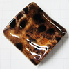 Imitate Animal skins Acrylic Beads, Painted Spray-paint, Twist Square 34mm, Sold by Bag 