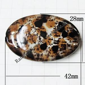 Imitate Animal skins Acrylic Beads, Painted Spray-paint, Twist Flat Oval 35x24mm, Sold by Bag 