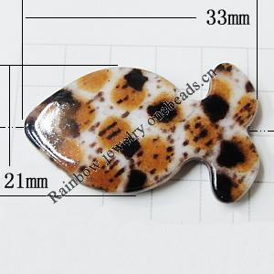 Imitate Animal skins Acrylic Beads, Painted Spray-paint, Animal 35x21mm, Sold by Bag 