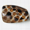 Imitate Animal skins Acrylic Beads, Painted Spray-paint, Twist Trapezium 38x26mm, Sold by Bag 