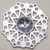 Plastic( ABS) Pendant with Acrylic Zircon, 44mm  Sold by Bag